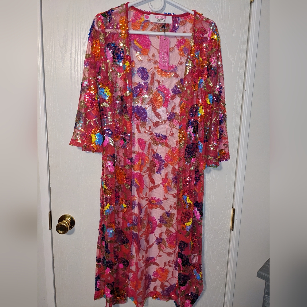 NWT SOUTHERN FRIED CHIKS SEQUIN DUSTER
